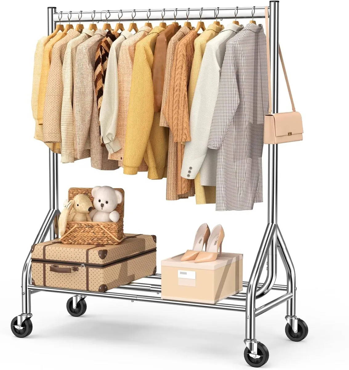 Heavy Duty Clothes Rail Load 180 KG Rolling - Image 1