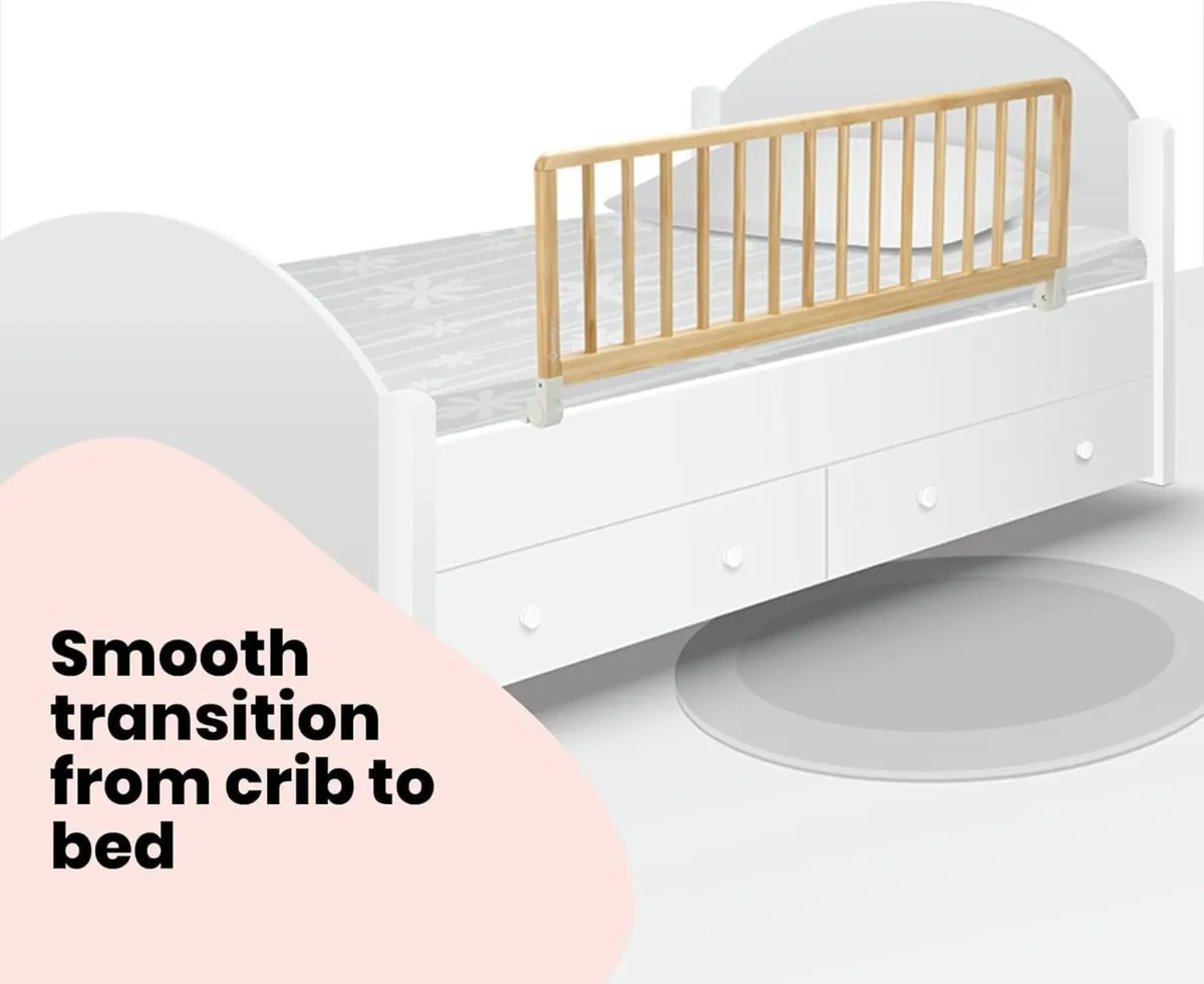 Wooden Bed Rail 110 cm Guard for Toddler 18 - Image 3