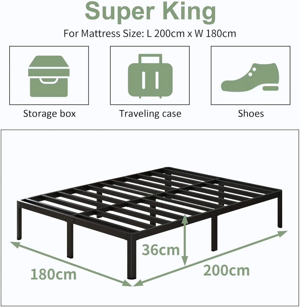 Super King Bed Frame 6ft with Rounded Corner Legs - Image 2