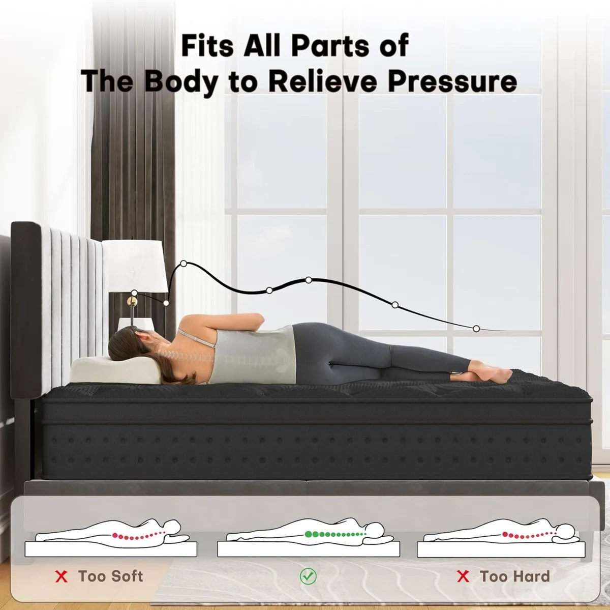 King Mattress 5FT 10 Inch Foam and Spring Hybrid - Image 4