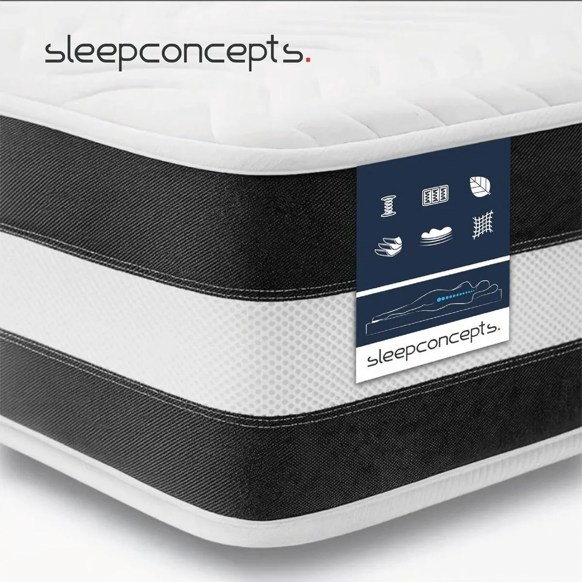 3D Border 15cm Depth Hybrid Spring Mattress with - Image 2