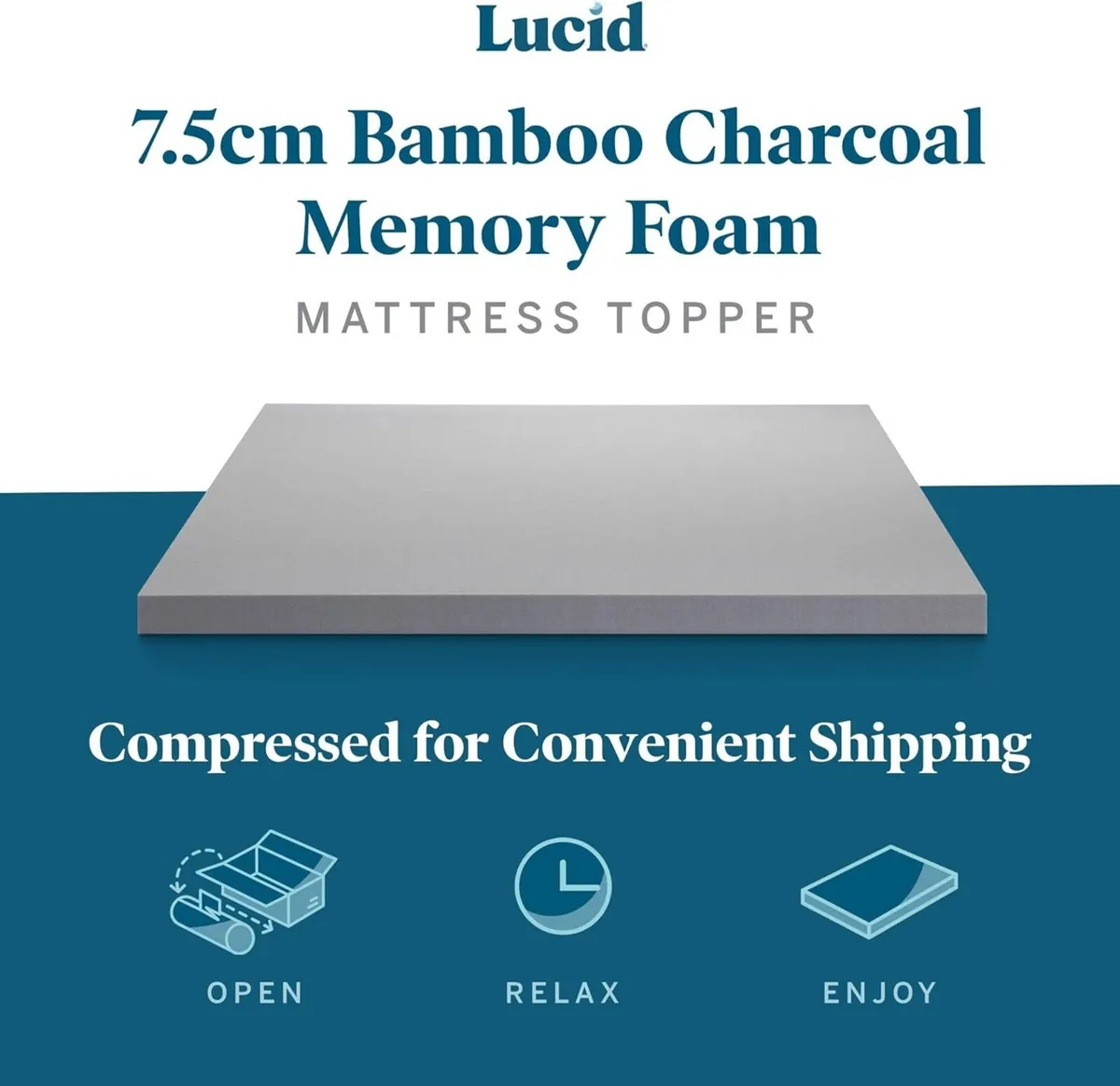 7.5 cm Bamboo Charcoal Memory Foam Mattress - Image 2