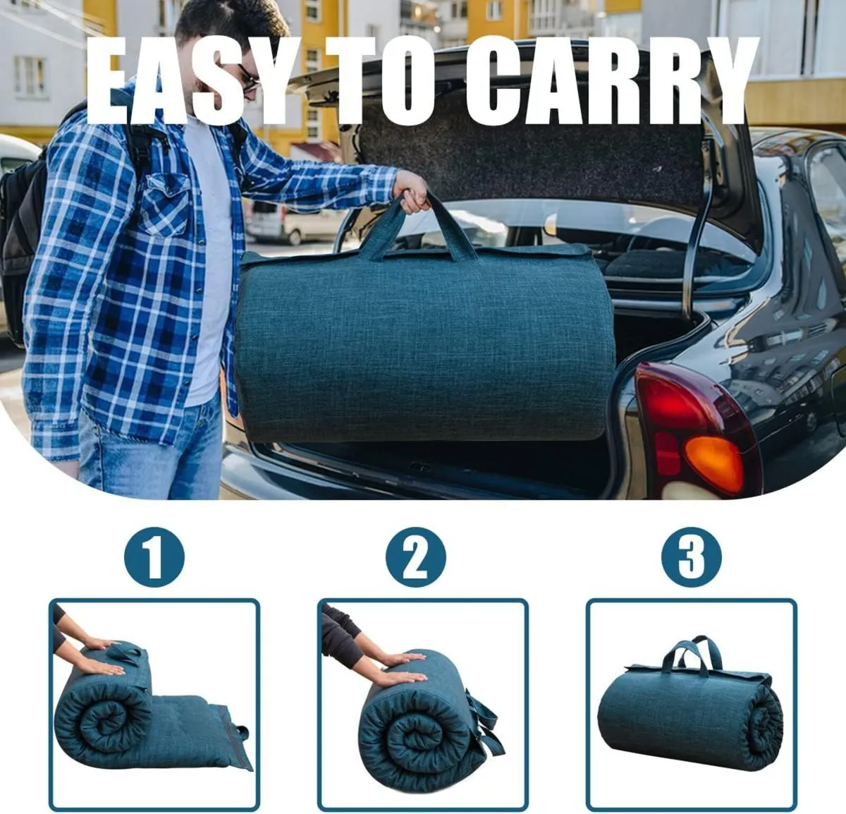 Portable Foldable Futon Mattress Hypoallergenic - Image 3