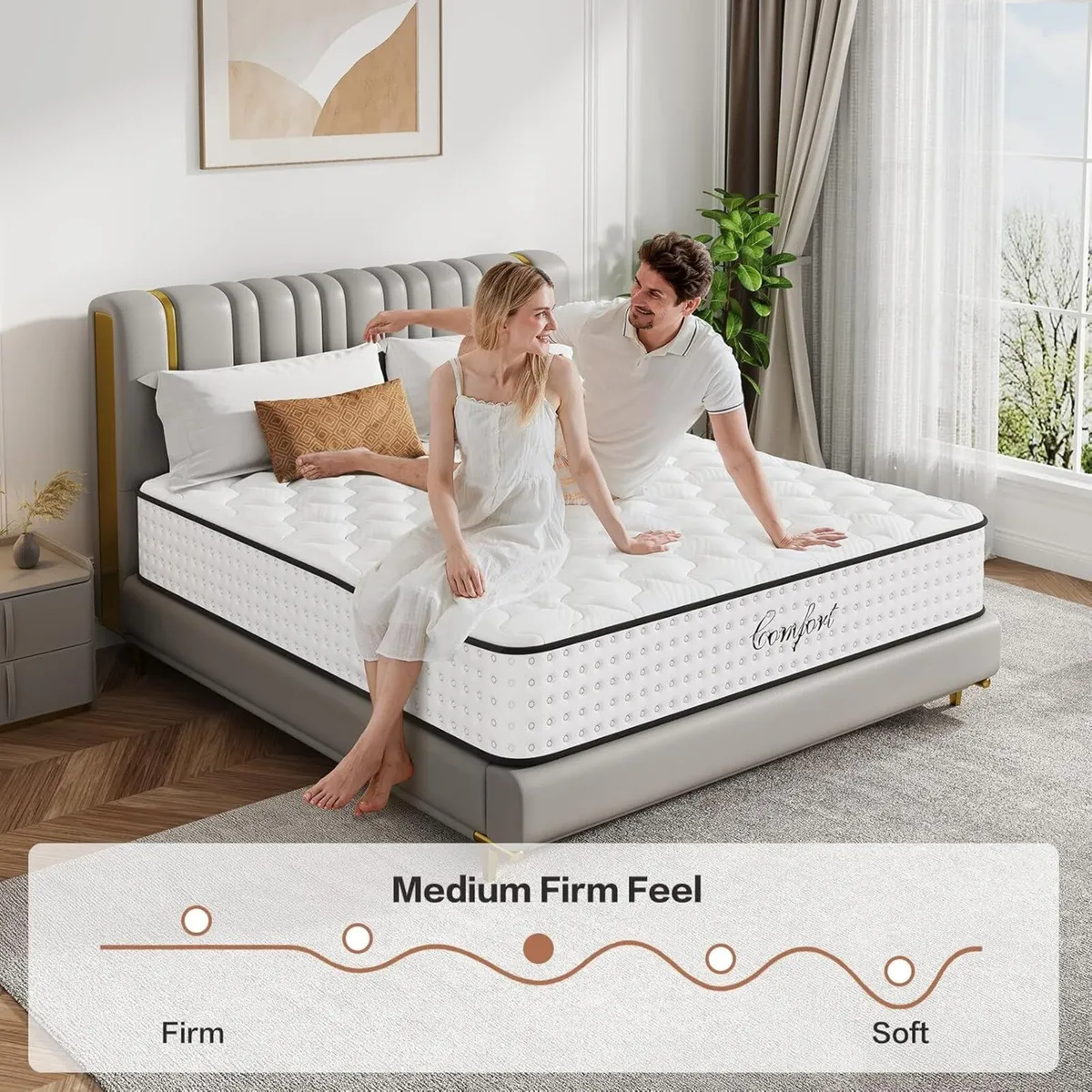 Double Mattress 10 Inch Hybrid Bed with Gel - Image 3