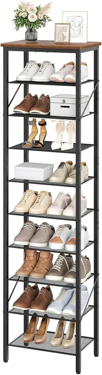 10-Tier Narrow Shoe Rack Vertical Storage - Image 1