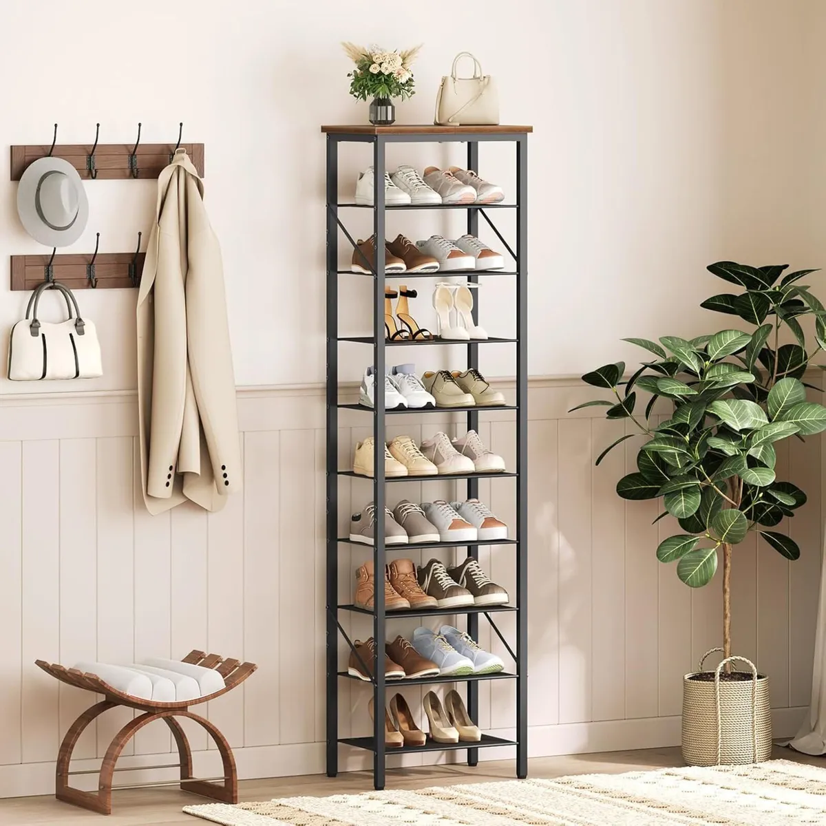 10-Tier Narrow Shoe Rack Vertical Storage - Image 2