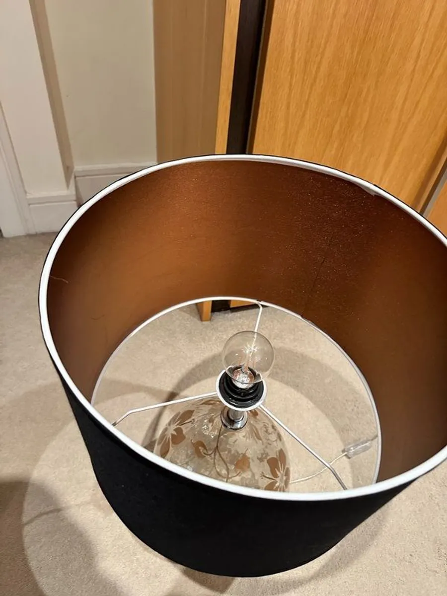 Pair of Bedroom Lamps with Black Shades - Image 4