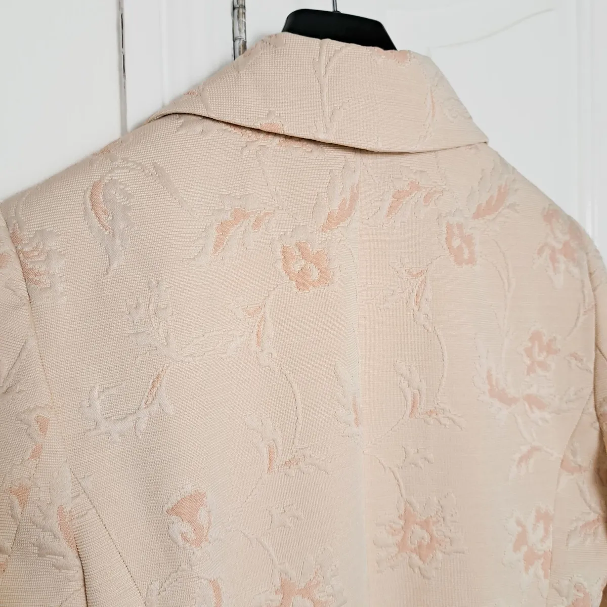 Dunnes Orange Pink Nude Floral Jacquard Coat 10UK - Image 3