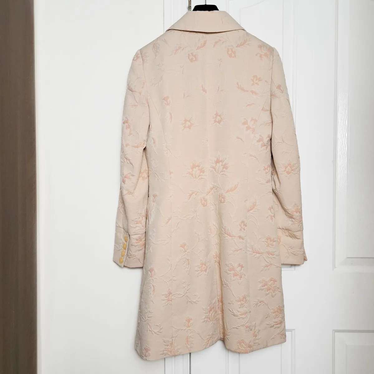 Dunnes Orange Pink Nude Floral Jacquard Coat 10UK - Image 4