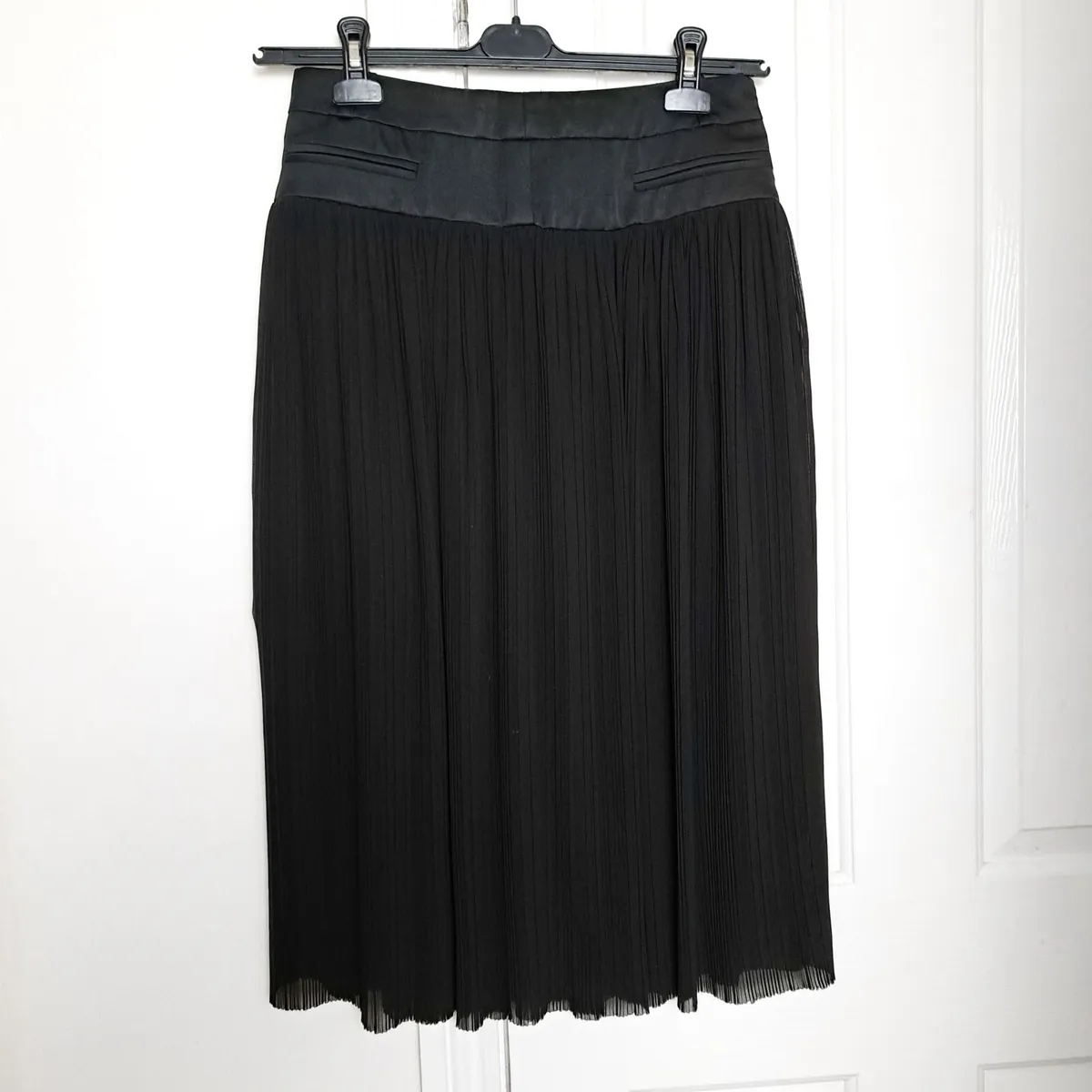 Claudie Pierlot Black Pleated Midi Skirt 10UK/38EU - Image 1
