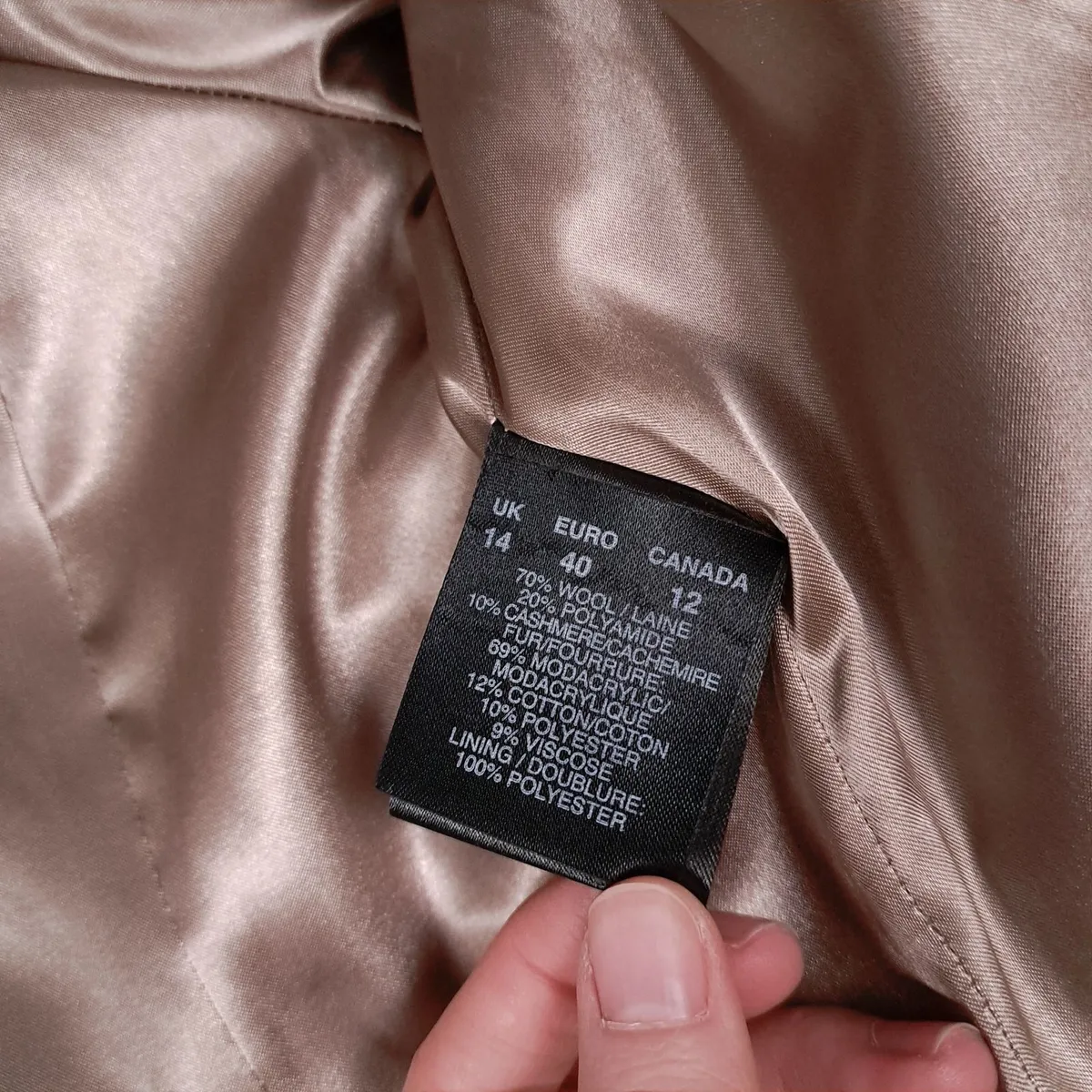 Precis Brown Tan Camel Wool Coat 14UK/42EU - Image 3