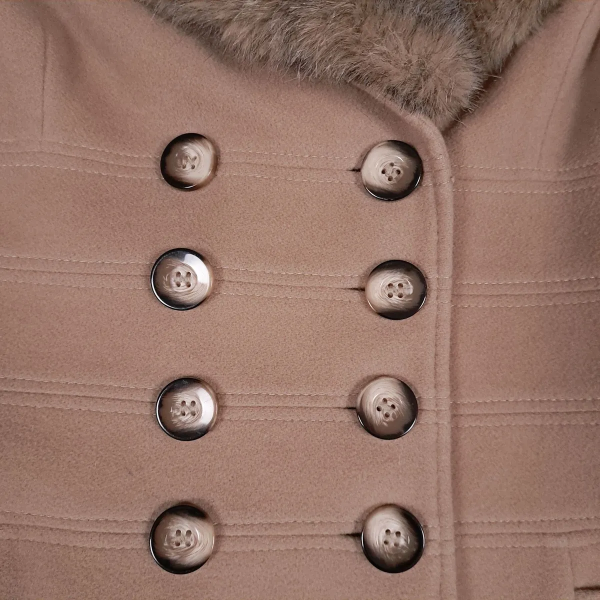 Precis Brown Tan Camel Wool Coat 14UK/42EU - Image 4