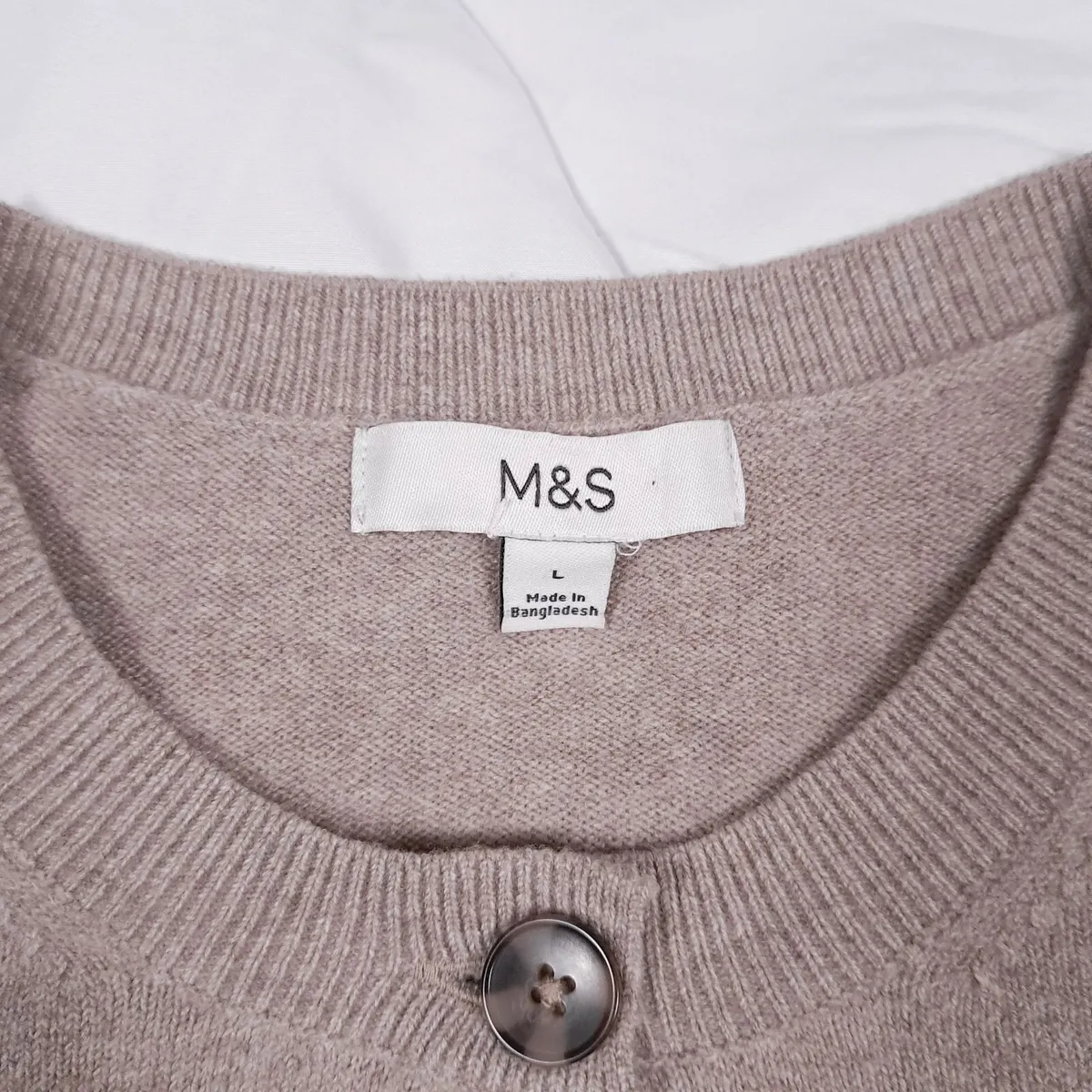 Marks & Spencer Taupe Beige Brown Knit Cardigan L - Image 4