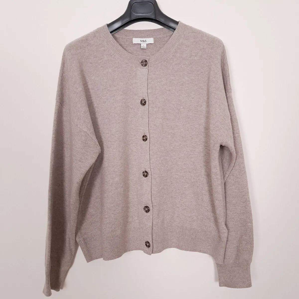 Marks & Spencer Taupe Beige Brown Knit Cardigan L - Image 1