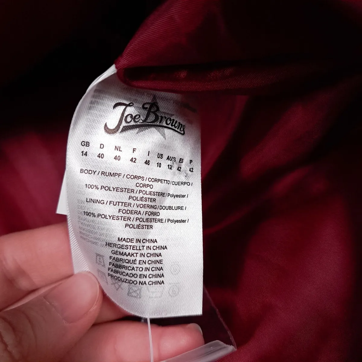 Joe Browns Burgundy Red Floral Puffer Coat 14UK - Image 3