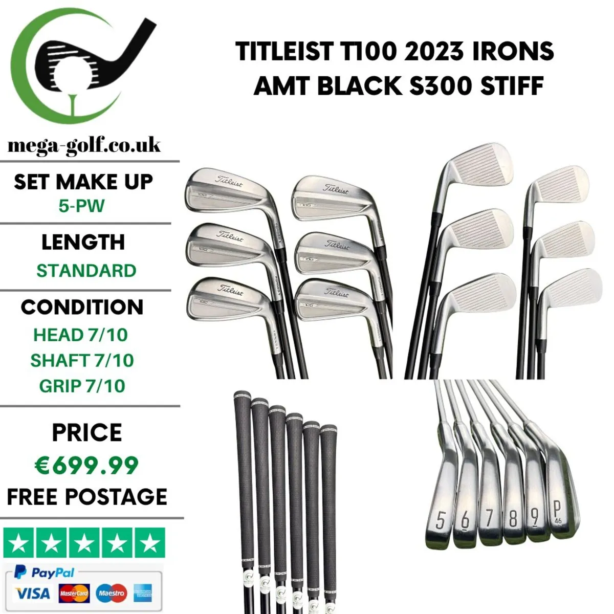 Titleist T100 2023 Irons / 5-Pw / Stiff - Image 1