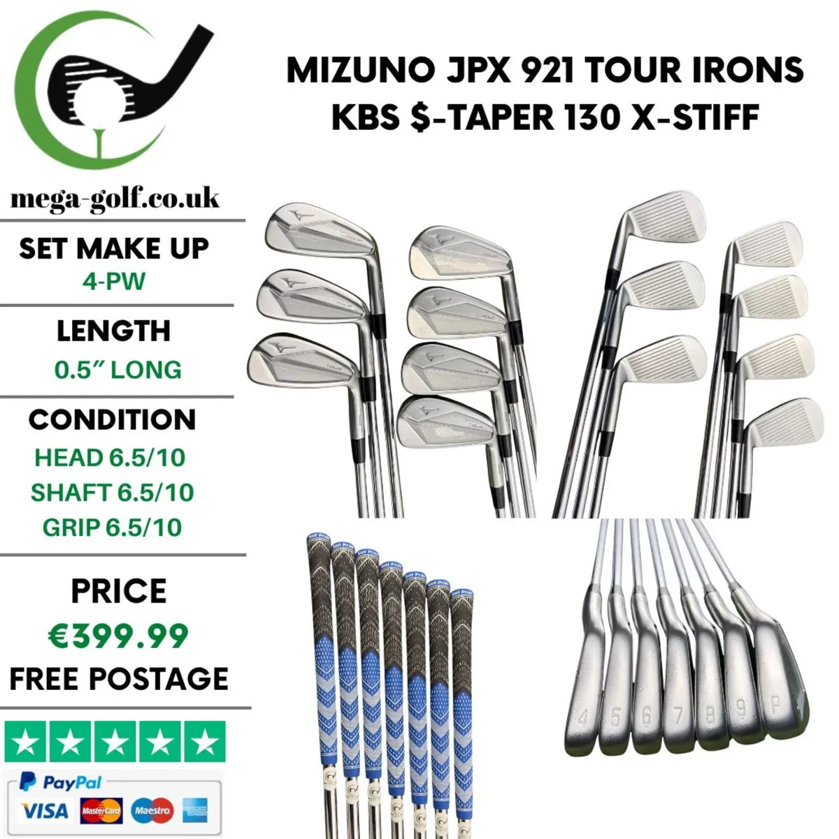 Mizuno Jpx 921 Tour Irons / 4-Pw / X-Stiff - Image 1
