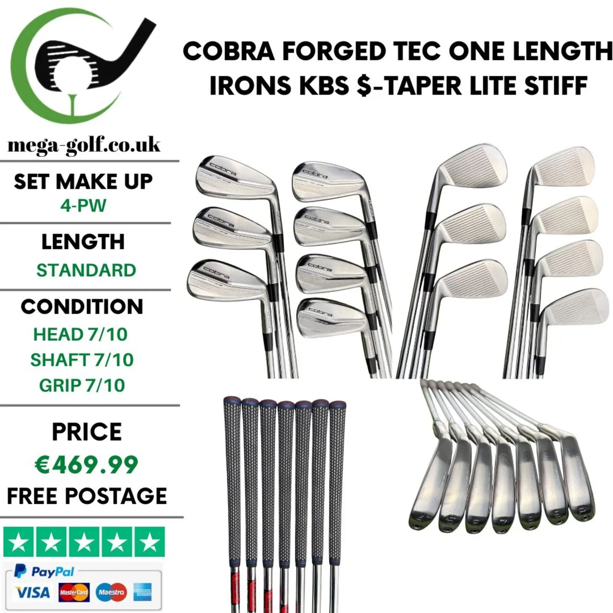 Cobra Forged Tec One Length Irons / 4-Pw / Stiff - Image 1