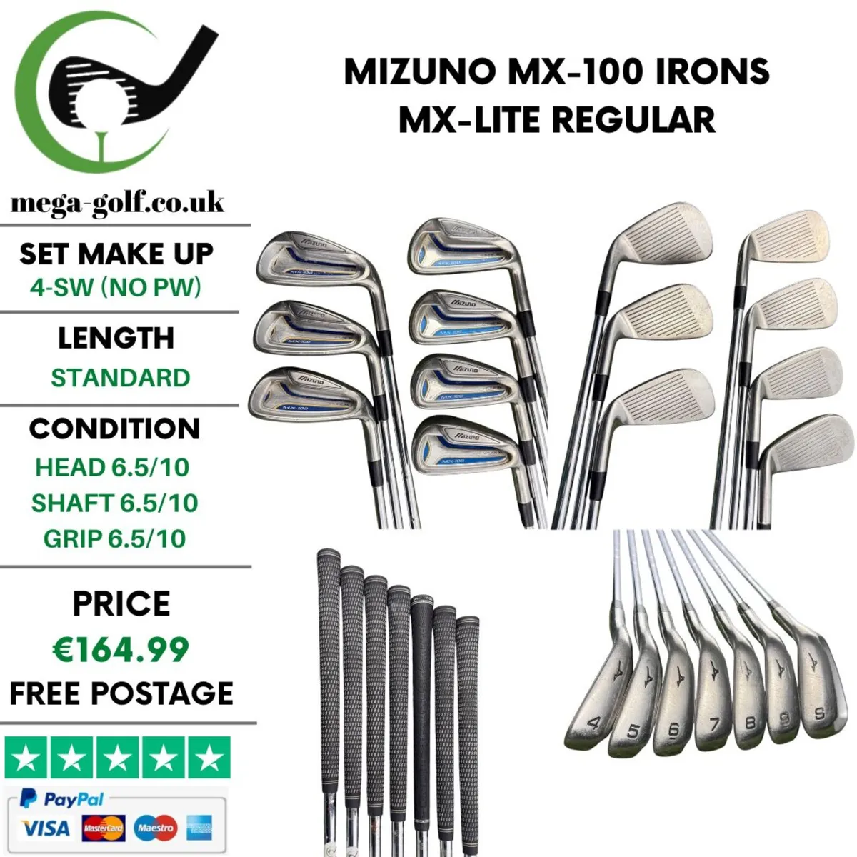 Mizuno MX-100 Irons 4-Sw (No Pw) / MX-Lite Regular - Image 1