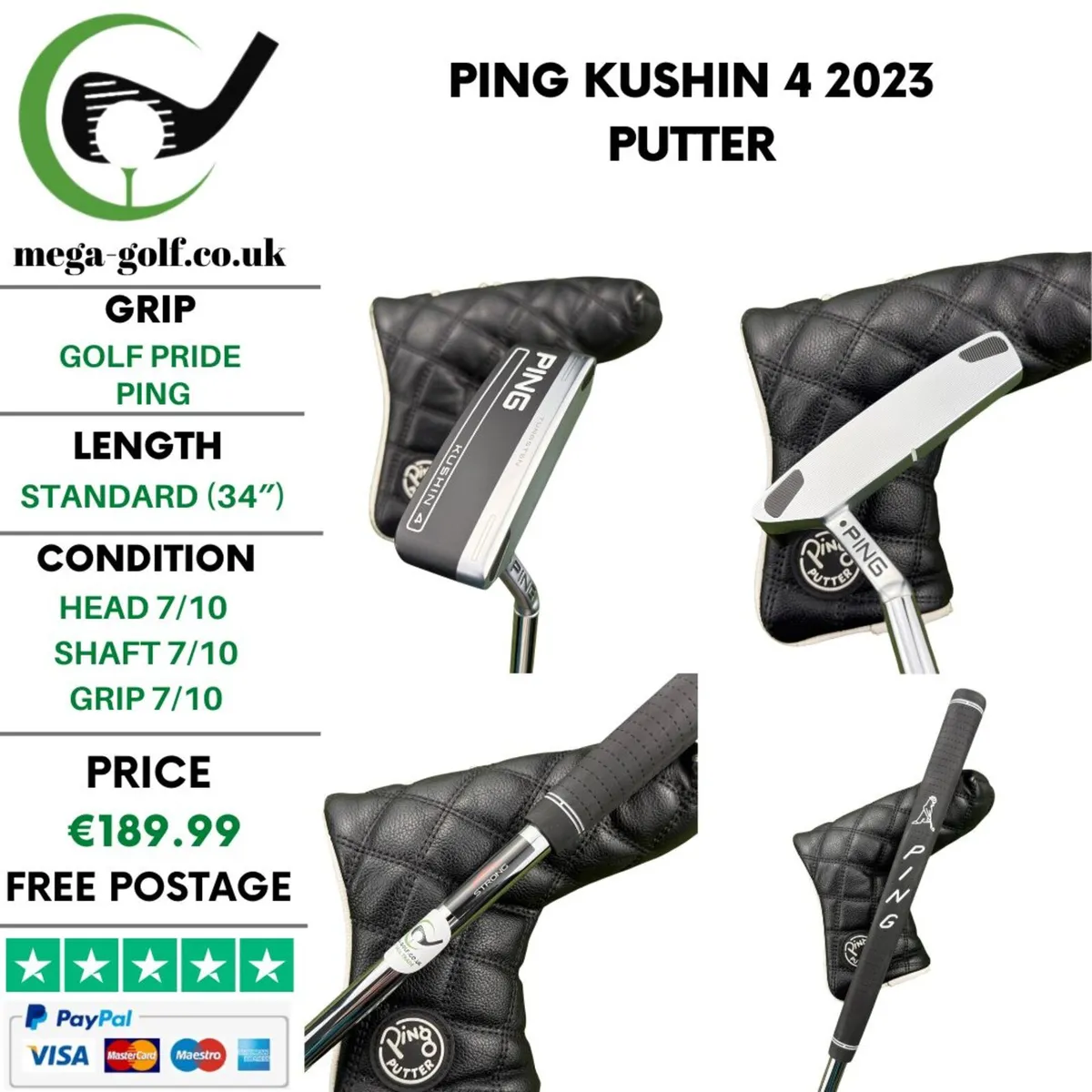 Ping Kushin 4 2023 Putter / 34″ - Image 1
