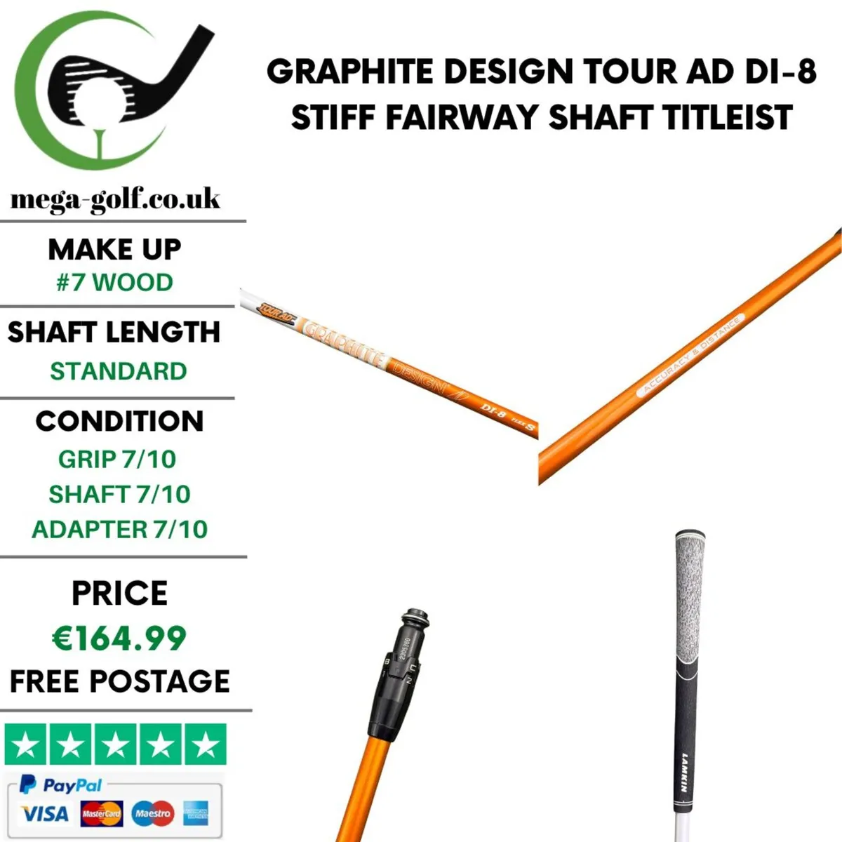 Graphite Design Tour AD DI-8 Stiff Fairway Shaft - Image 1