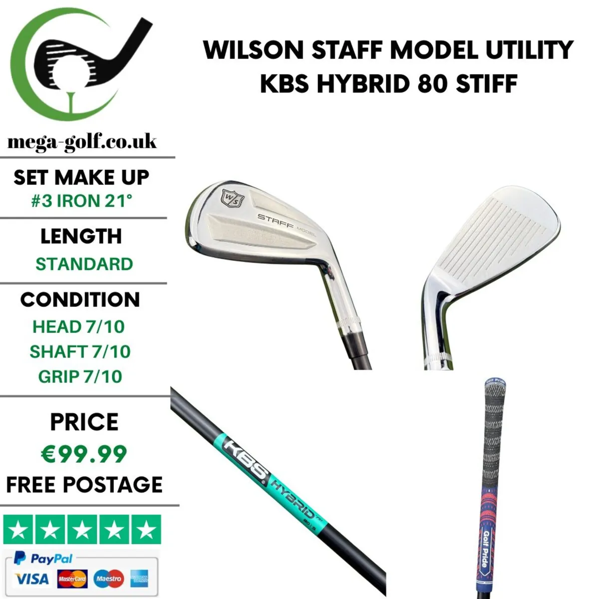 Wilson Staff Model Utility #3 Iron 21° / Stiff - Image 1
