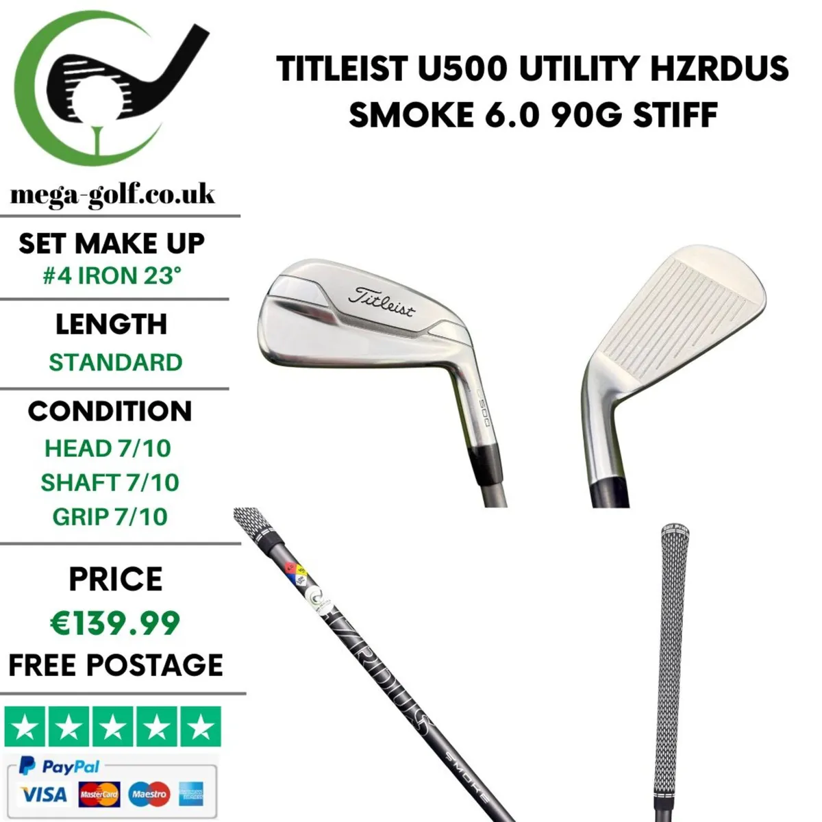 Titleist U500 Utility #4 Iron 23° / Stiff - Image 1