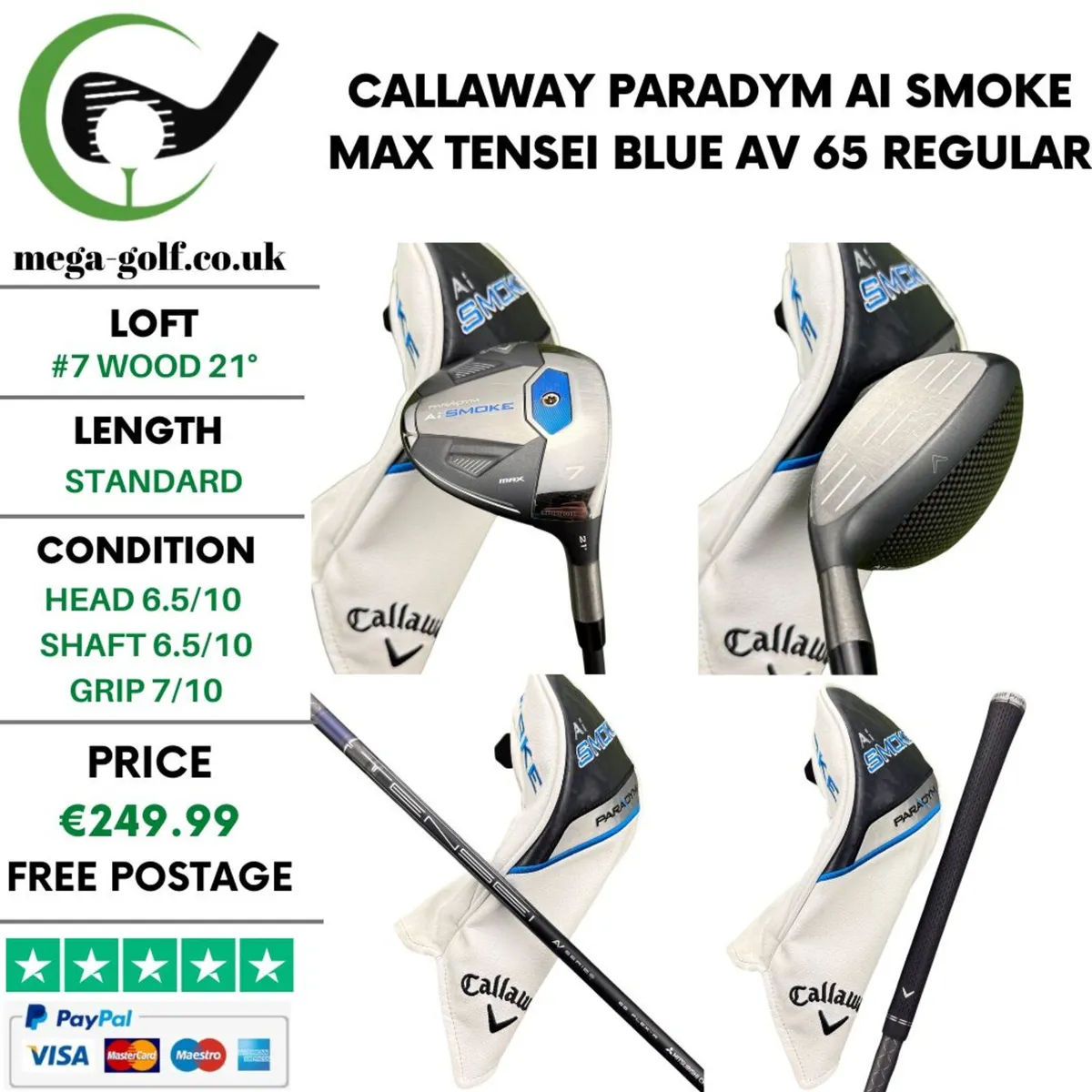 Callaway Paradym Ai Smoke Max #7 Wood 21° /Regular - Image 1