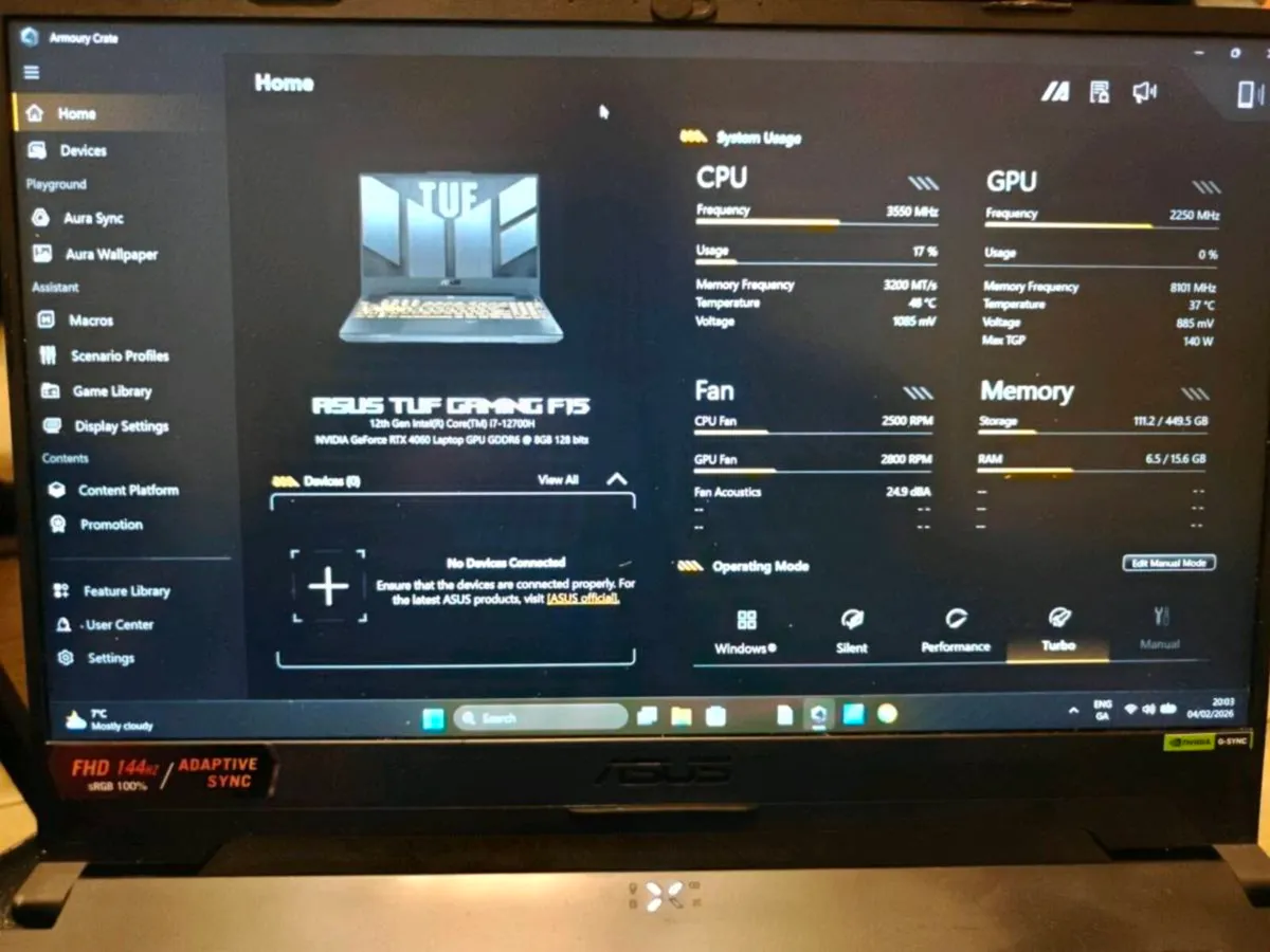 Asus Tuf Gaming Laptop F15 FX507ZV4 - Image 1