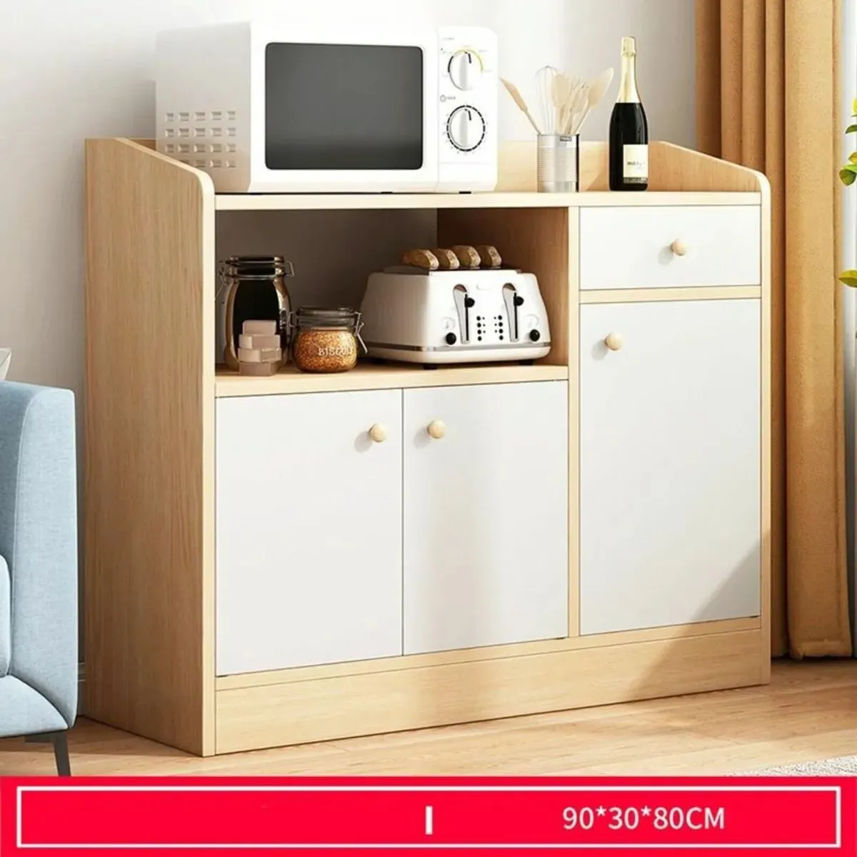 Kitchen cabinet Wooden free standing 90x30x80cm