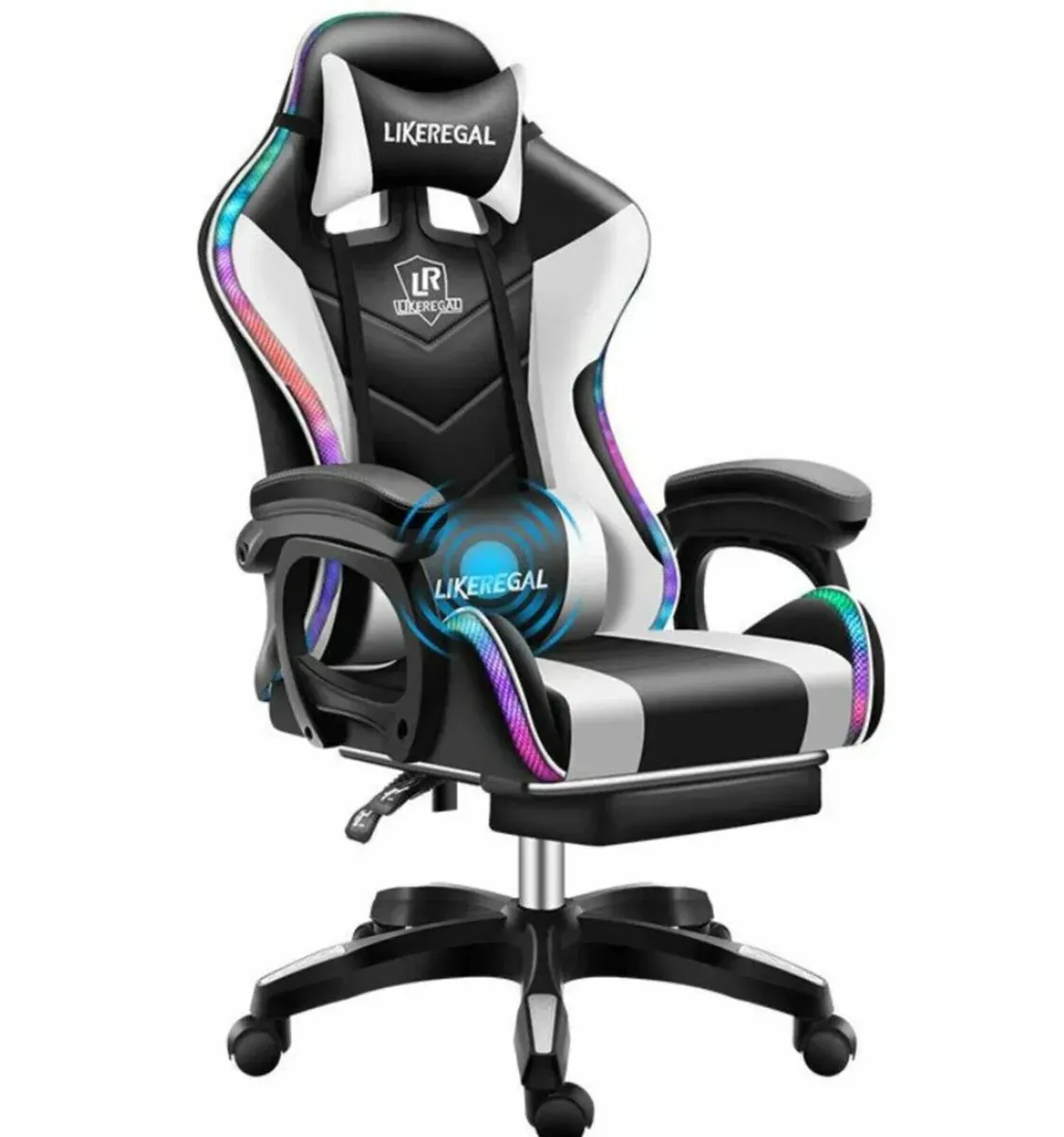 Gaming-pc-chair with-led-lights and speakers - Image 1