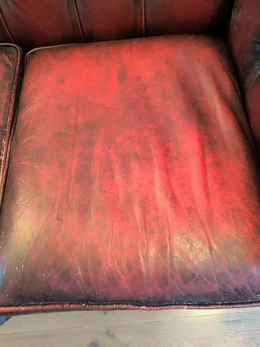 Vintage leather Chesterfield sofa. - Image 4