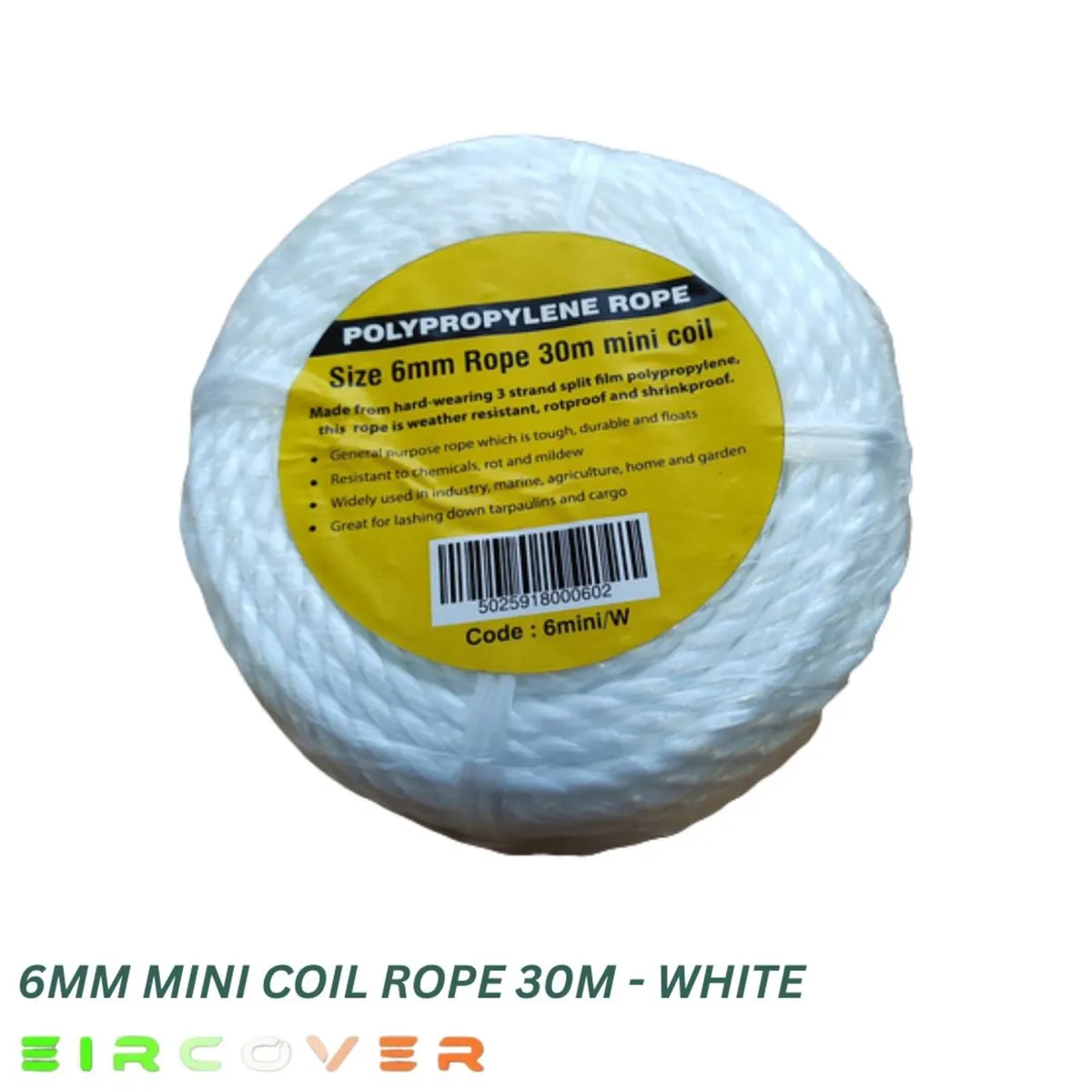 Mini Coil Rope- 6mm / 220m - White - Image 2