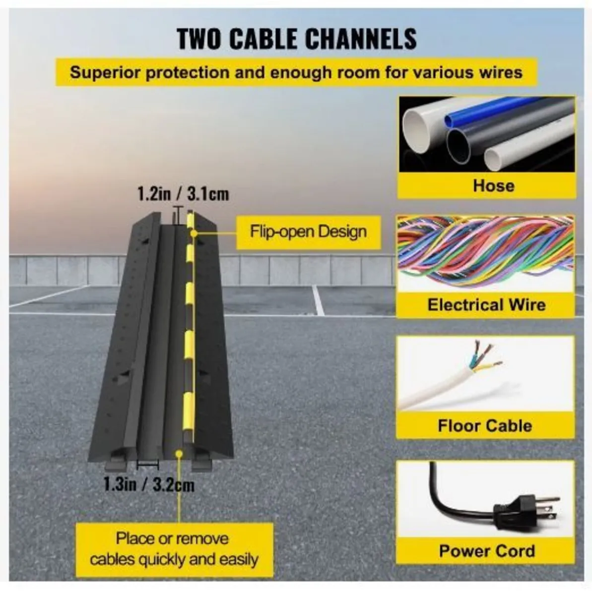 Cable Protector Ramp 101x24.5x5 cm , 5 Packs - Image 3