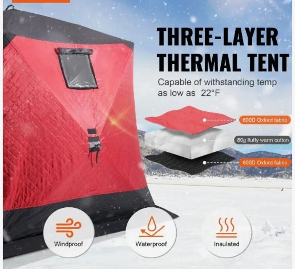 Portable Ice Shelter, 4-6 Person Insulated - Image 2