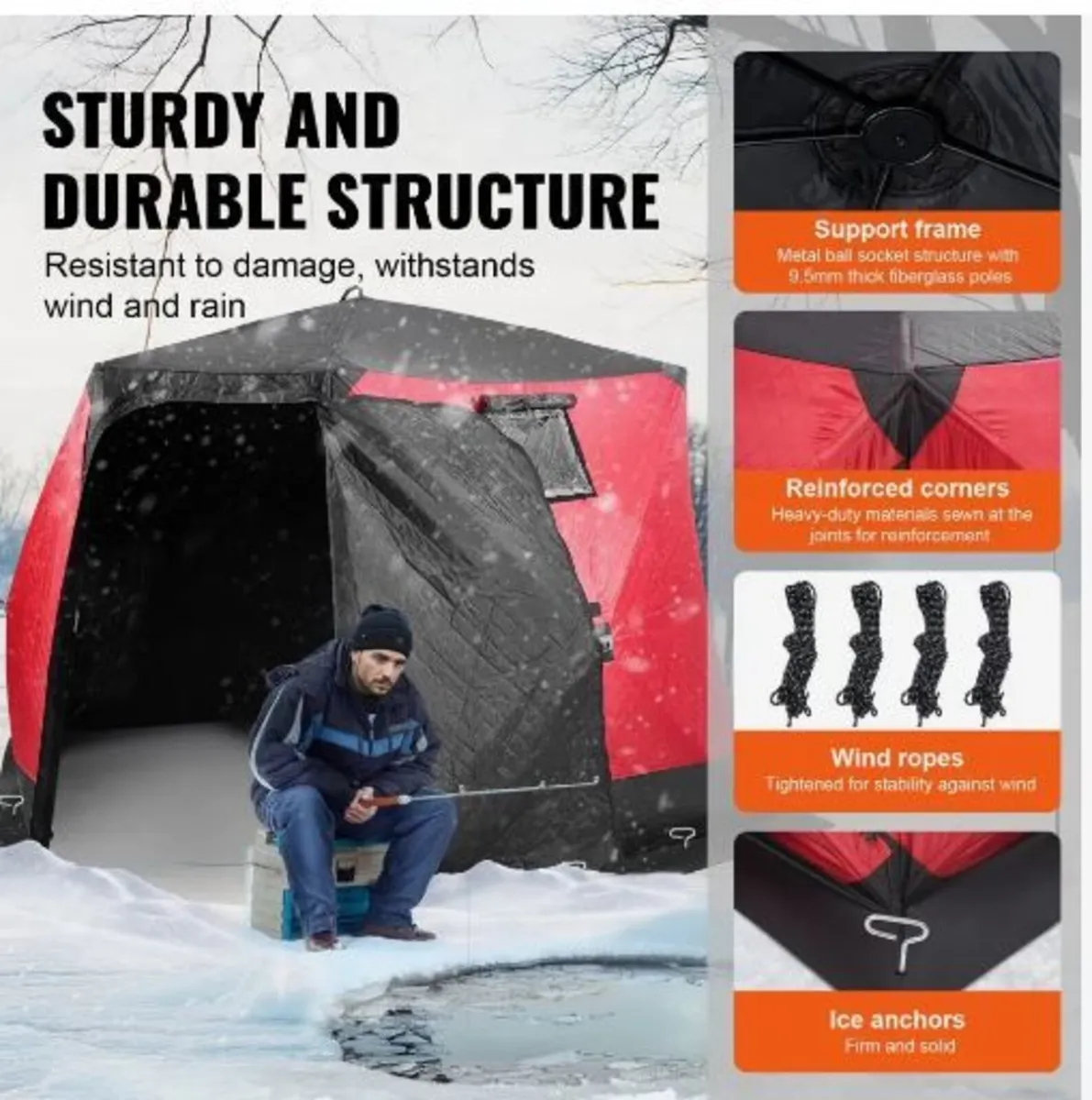 Portable Ice Shelter, 4-6 Person Insulated - Image 3