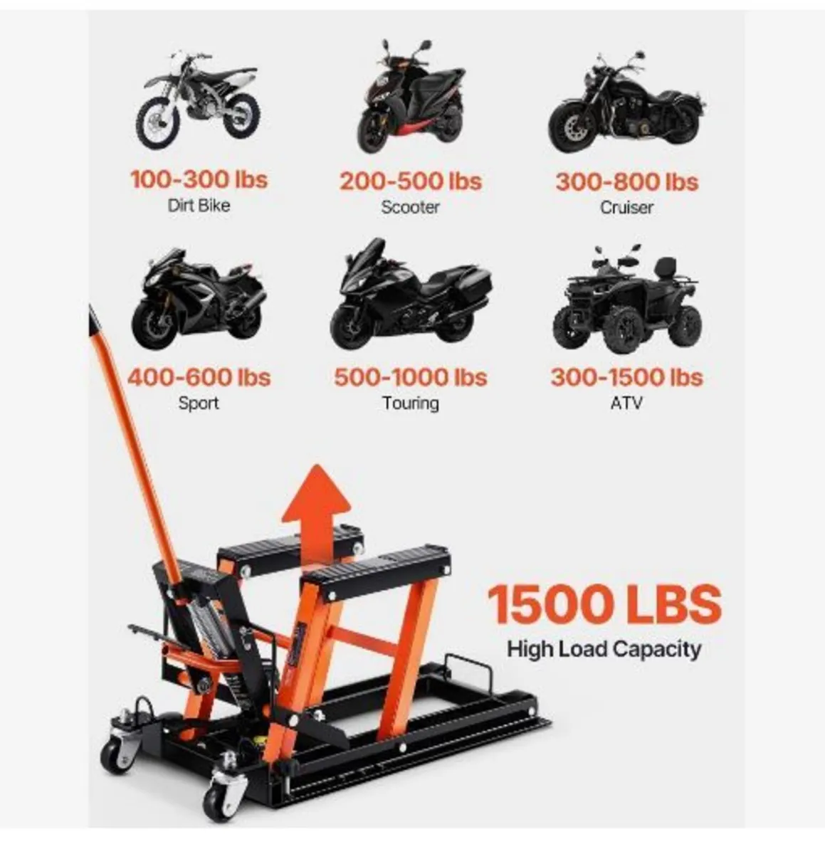 Motorcycle Hydraulic Pump Jack 680.4 kg - Image 2