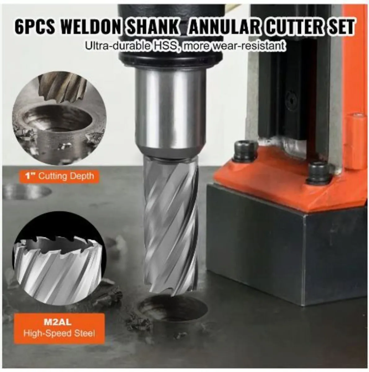 Annular Cutter Set, 6 pcs Weldon Shank Mag Drill - Image 2