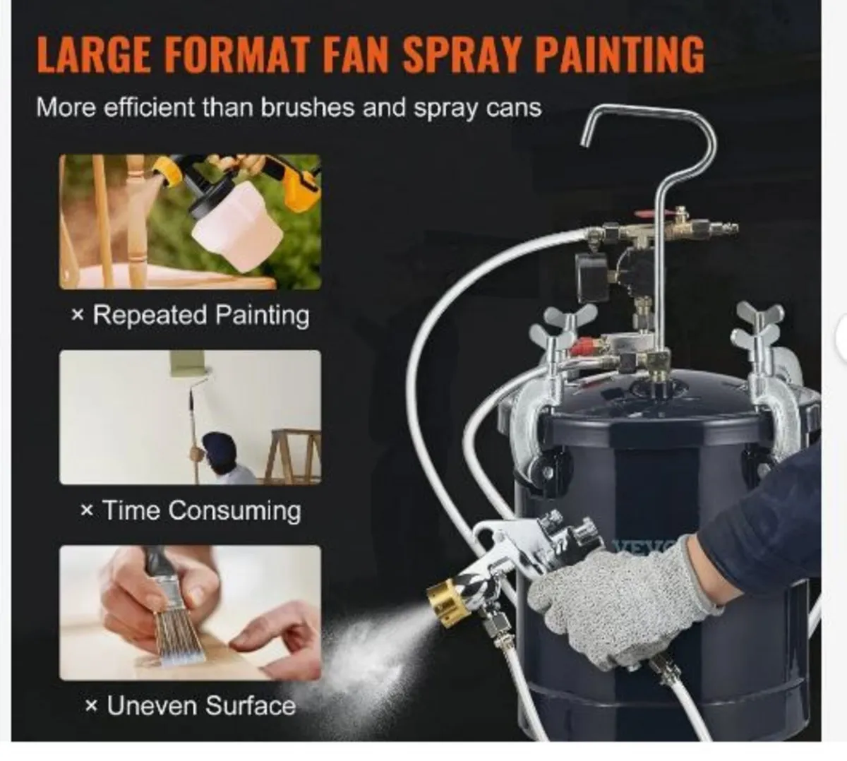 Spray Paint Pressure Pot Tank, 10L/2.5gal - Image 4