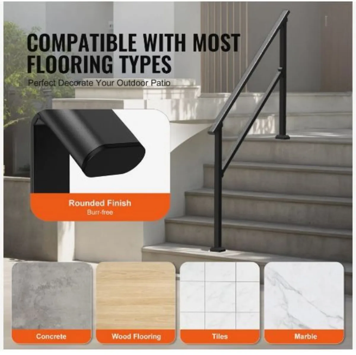 Handrails for Outdoor Steps, 4-5 Step - Image 4