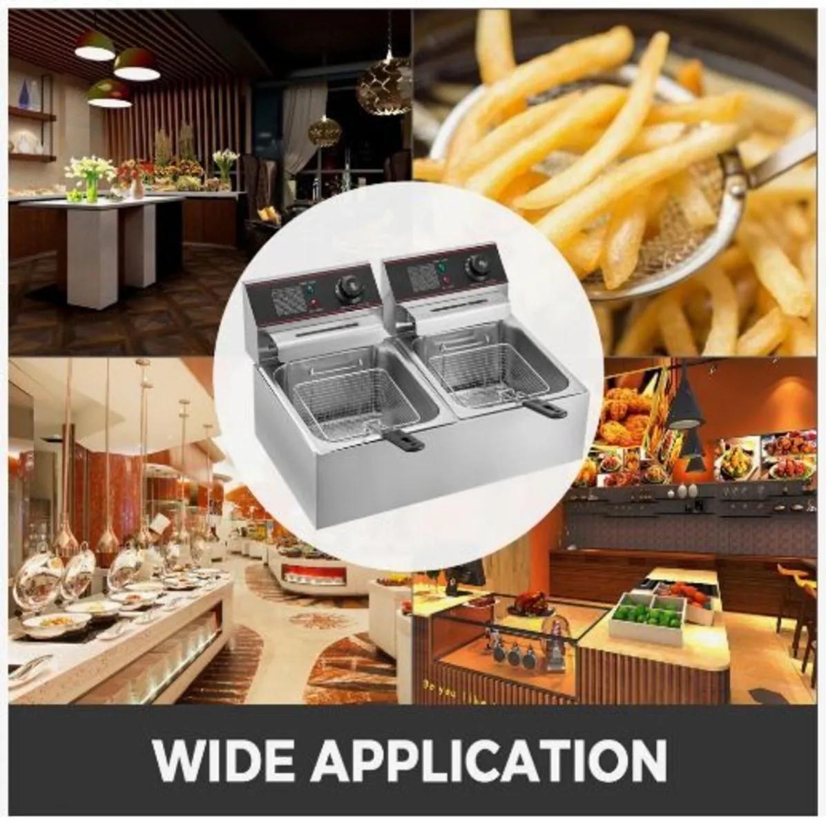 Double Deep Fat Fryer Large 5000W - Image 3