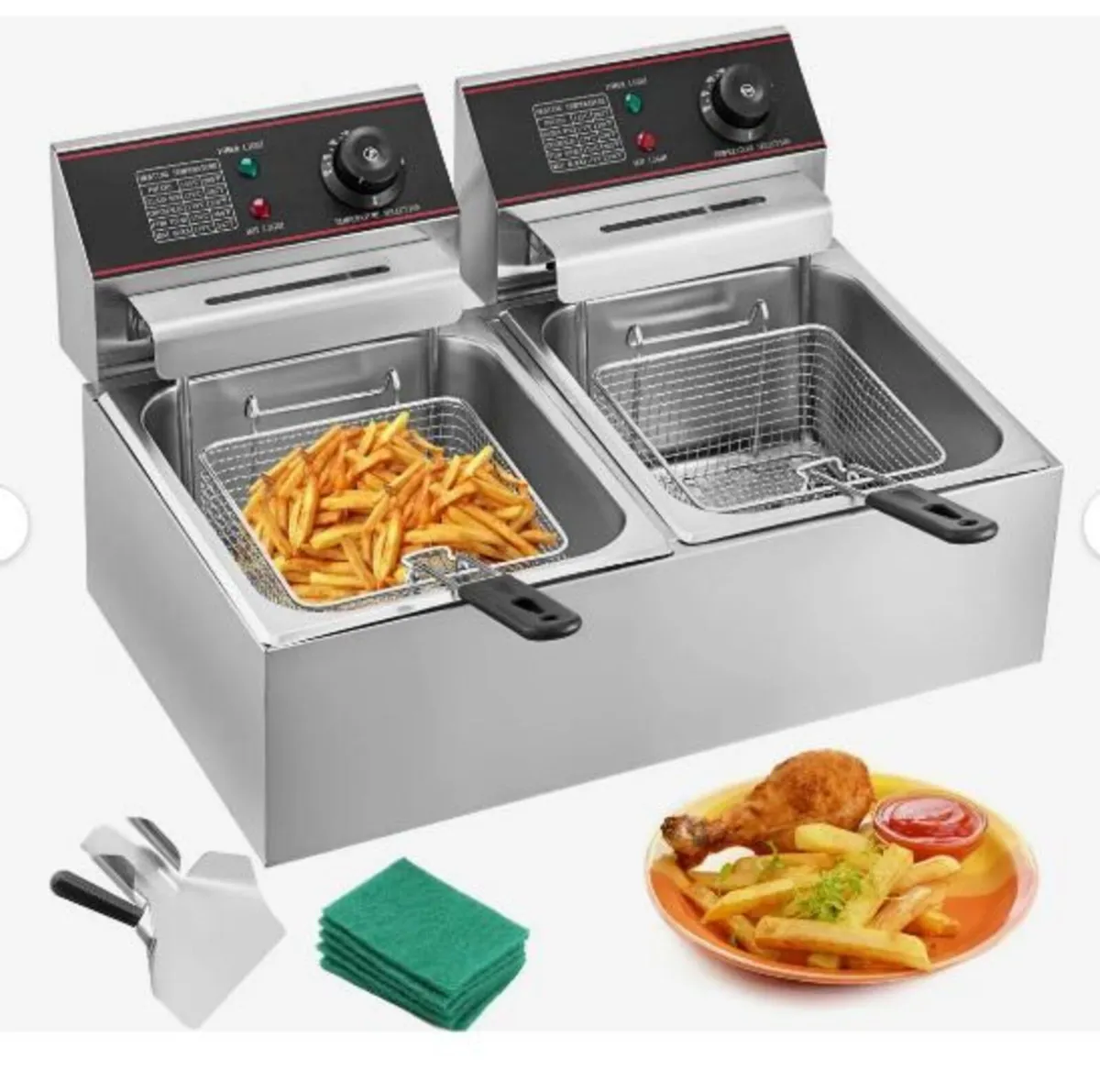 Double Deep Fat Fryer Large 5000W - Image 4