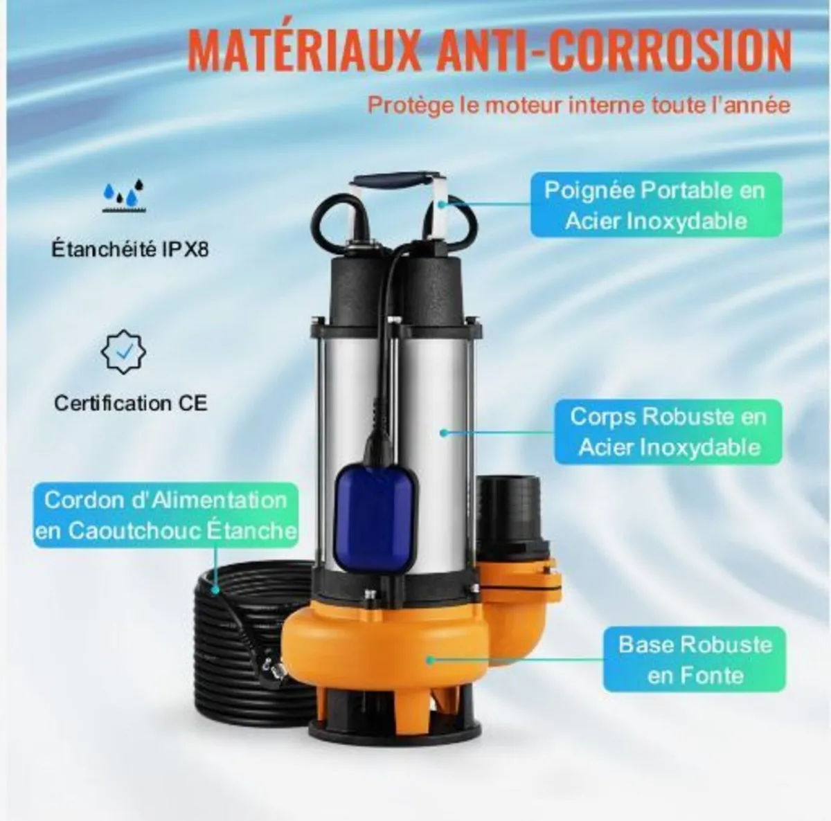 Submersible Water Pump, 2200W - Image 1