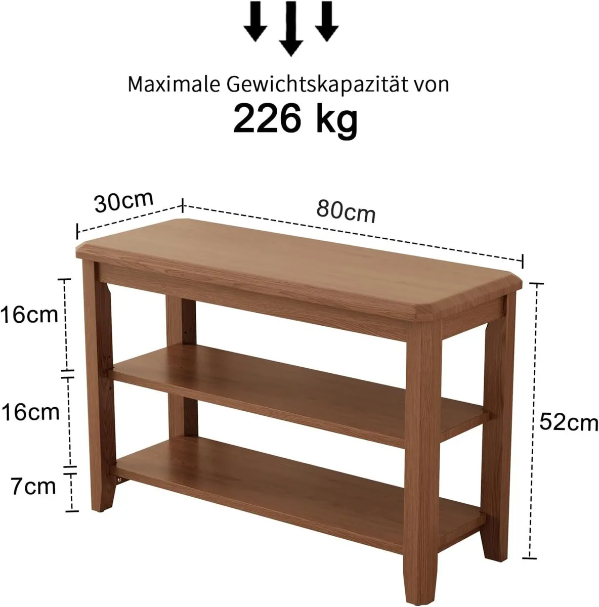 Small Shoe Bench Storage with Seat Wooden Rack - Image 2