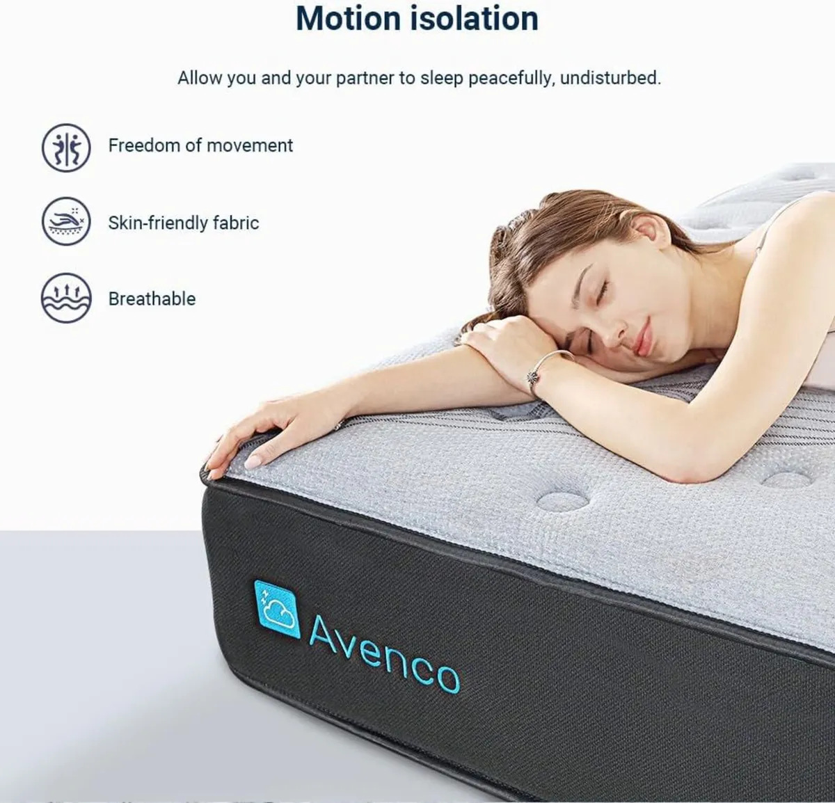 8.5 Inch 4FT Pocket Sprung Hybrid Mattress Firm - Image 4