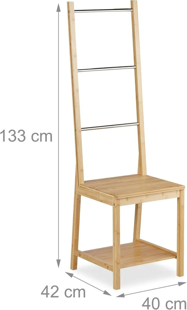 Valet Chair Clothes Stand No Wrinkles Bamboo - Image 3