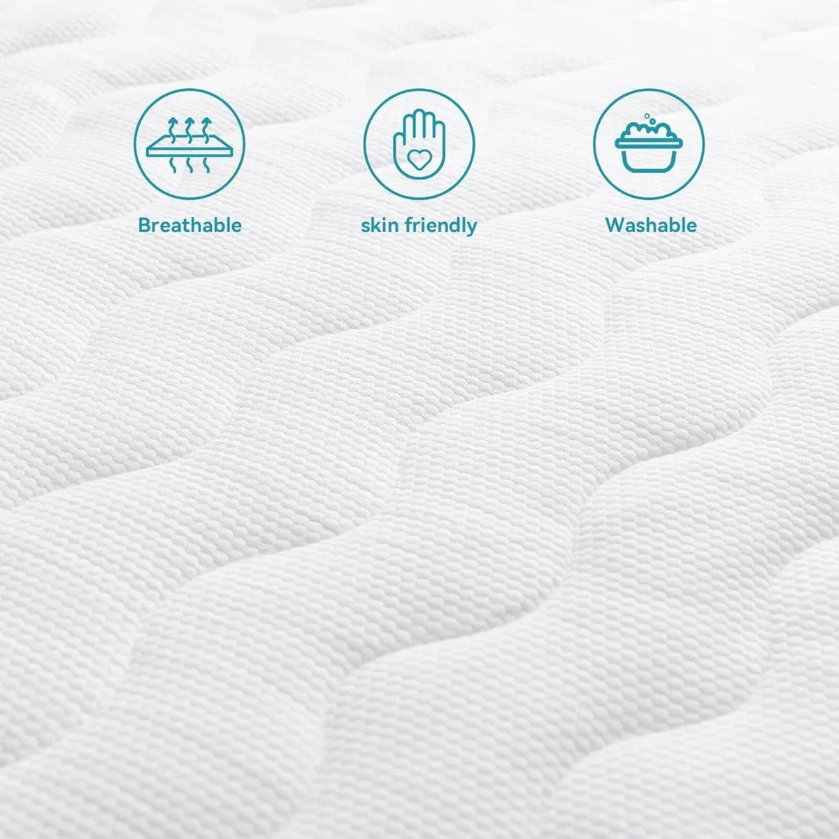 Comfort Memory foam Topper Single White 90 x 190 - Image 4