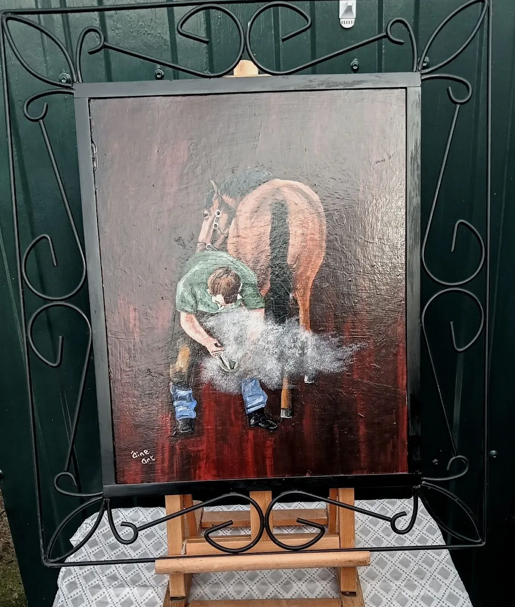 Original Painting  The Village Blacksmith.