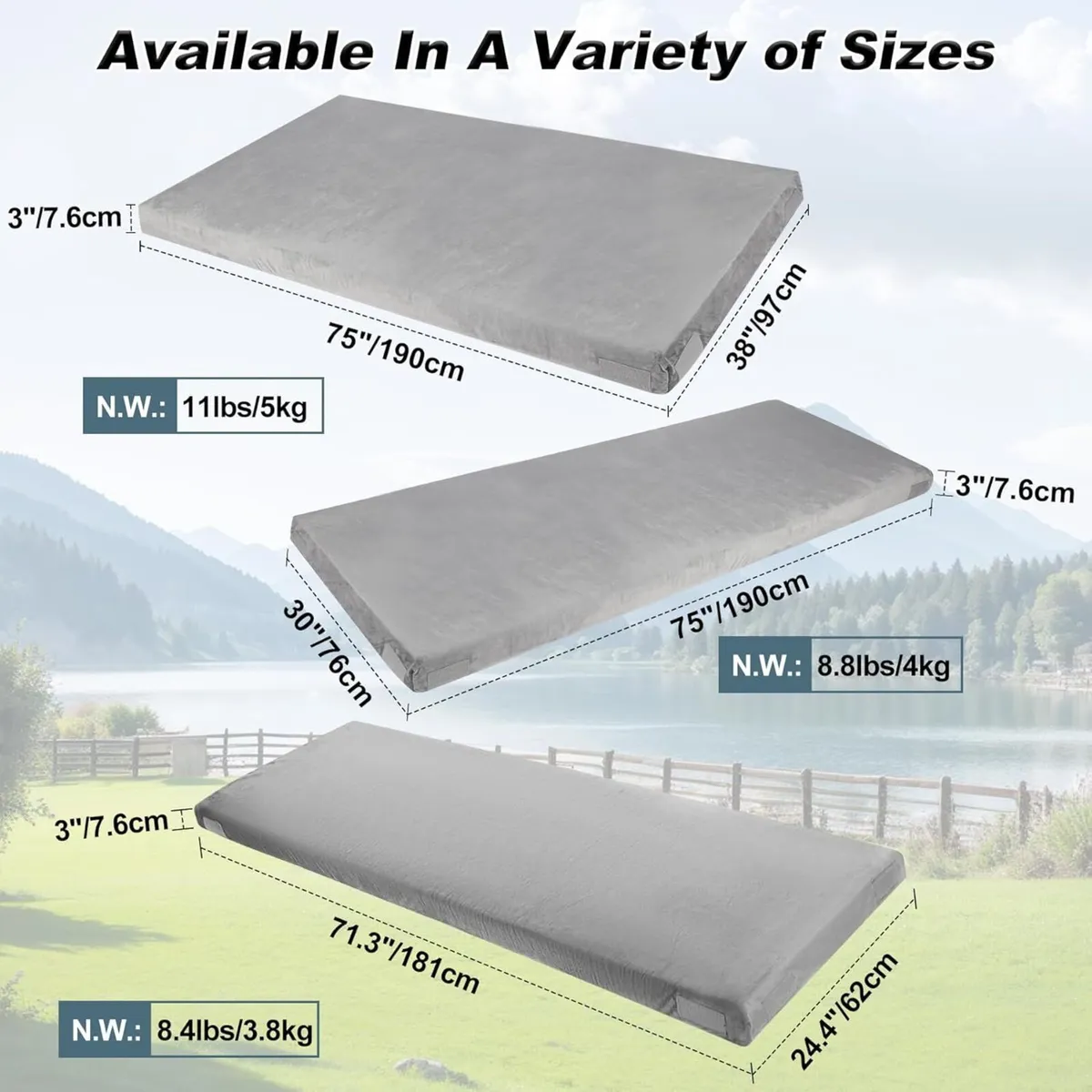Thick Memory Foam Camping Mattress Detachable - Image 4