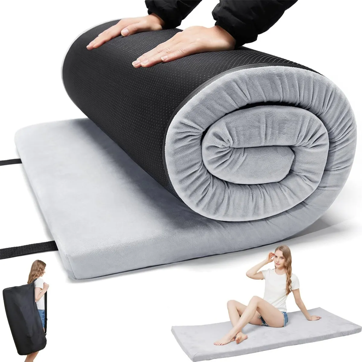 Foam Camping Mattress - Portable Roll Up Sleeping - Image 1
